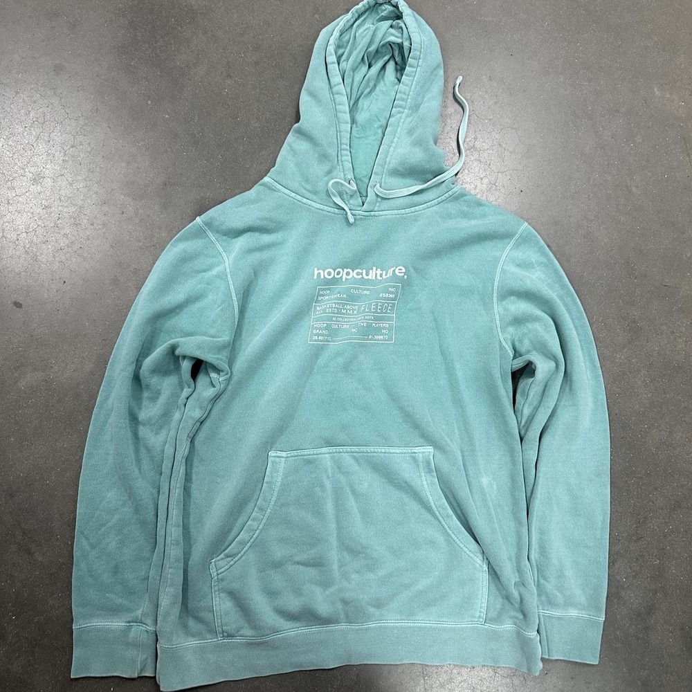 Hoop Culture Blue Turquoise Pullover Hoodie Size Large